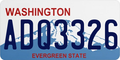 WA license plate ADQ3326