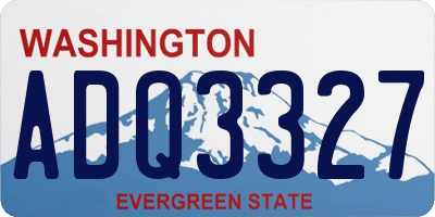 WA license plate ADQ3327