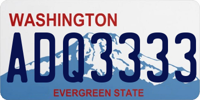 WA license plate ADQ3333