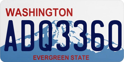 WA license plate ADQ3360