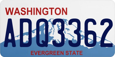 WA license plate ADQ3362