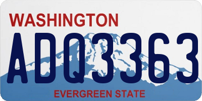 WA license plate ADQ3363