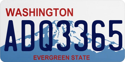 WA license plate ADQ3365