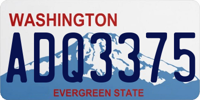 WA license plate ADQ3375