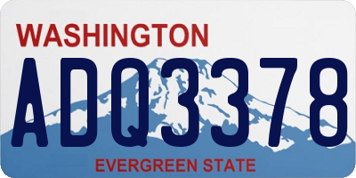 WA license plate ADQ3378