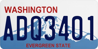 WA license plate ADQ3401
