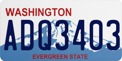 WA license plate ADQ3403