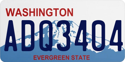 WA license plate ADQ3404