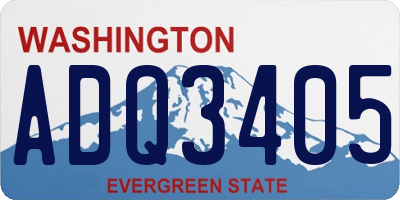 WA license plate ADQ3405