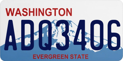 WA license plate ADQ3406
