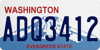 WA license plate ADQ3412