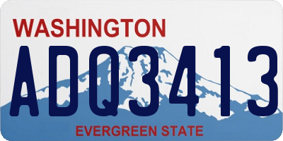 WA license plate ADQ3413