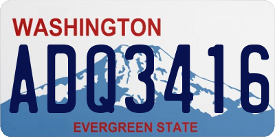 WA license plate ADQ3416