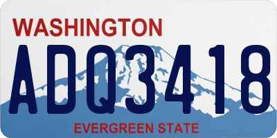 WA license plate ADQ3418