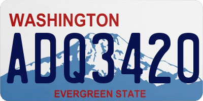 WA license plate ADQ3420