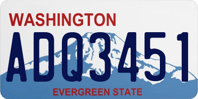 WA license plate ADQ3451