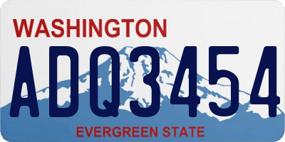 WA license plate ADQ3454