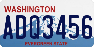 WA license plate ADQ3456