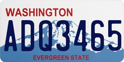 WA license plate ADQ3465