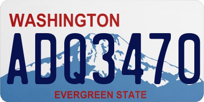 WA license plate ADQ3470