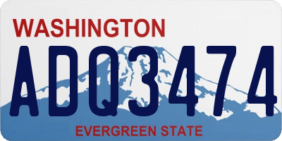 WA license plate ADQ3474
