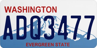 WA license plate ADQ3477