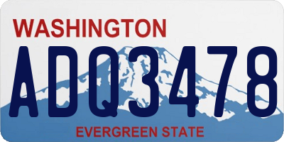 WA license plate ADQ3478