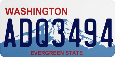 WA license plate ADQ3494