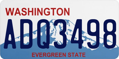 WA license plate ADQ3498