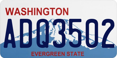 WA license plate ADQ3502