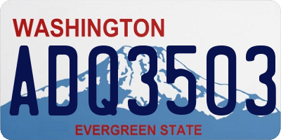 WA license plate ADQ3503