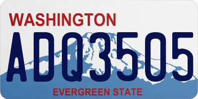 WA license plate ADQ3505