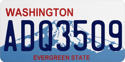 WA license plate ADQ3509