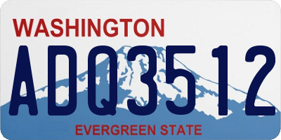 WA license plate ADQ3512