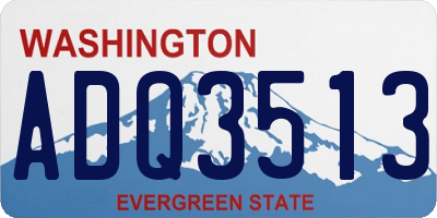 WA license plate ADQ3513