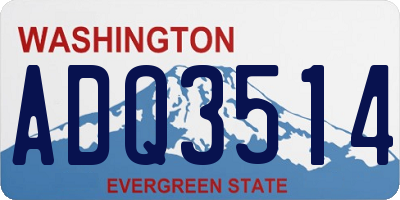 WA license plate ADQ3514