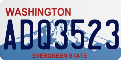 WA license plate ADQ3523