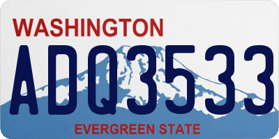 WA license plate ADQ3533