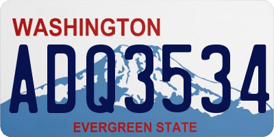 WA license plate ADQ3534