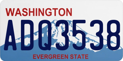WA license plate ADQ3538