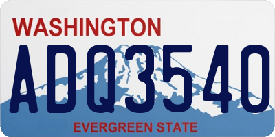 WA license plate ADQ3540