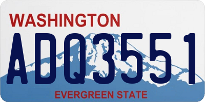WA license plate ADQ3551