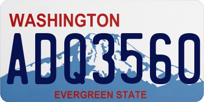 WA license plate ADQ3560