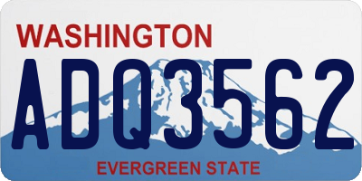 WA license plate ADQ3562