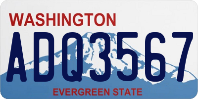 WA license plate ADQ3567