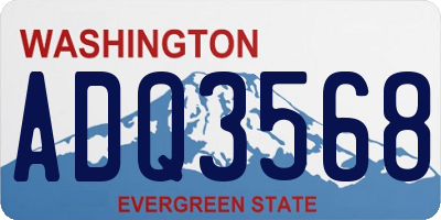 WA license plate ADQ3568