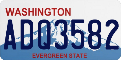 WA license plate ADQ3582