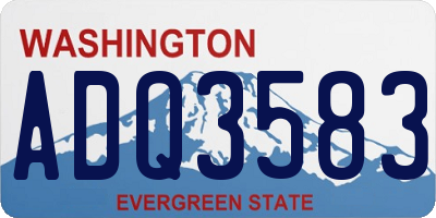 WA license plate ADQ3583