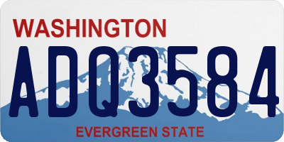 WA license plate ADQ3584