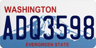 WA license plate ADQ3598